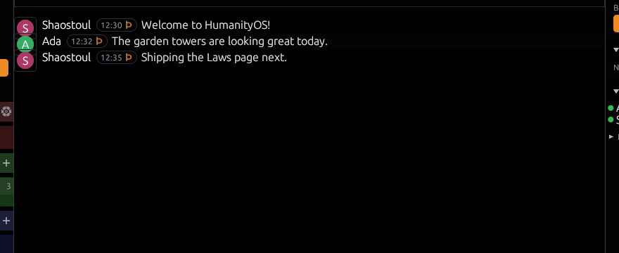 The community chat